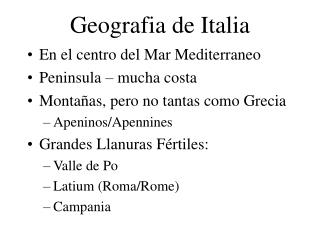 Geografia de Italia