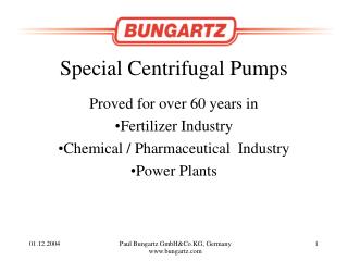 Special Centrifugal Pumps