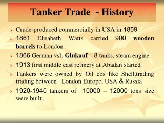 Tanker Trade - History