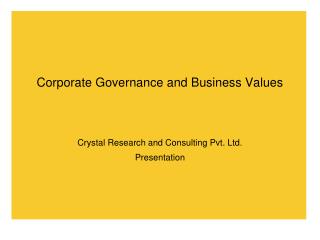 Corporate Governance and Business Values