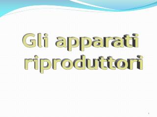 Gli apparati riproduttori