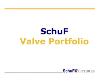 SchuF Valve Portfolio