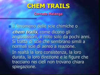 CHEM TRAILS Corrado Malanga