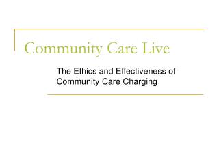 Community Care Live