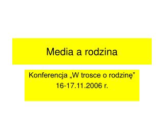 Media a rodzina