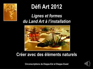 Défi Art 2012 Lignes et formes du Land Art à l’installation Créer avec des éléments naturels