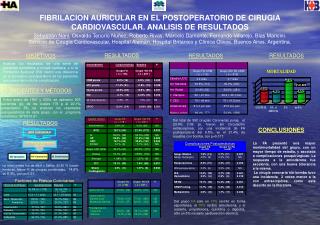 FIBRILACION AURICULAR EN EL POSTOPERATORIO DE CIRUGIA CARDIOVASCULAR. ANALISIS DE RESULTADOS