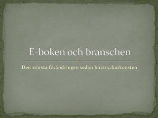 E-boken och branschen