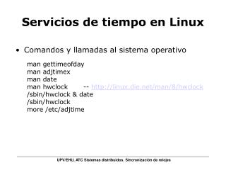 Servicios de tiempo en Linux