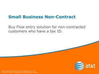 Small Business Non-Contract