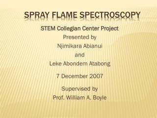 SPRAY FLAME SPECTROSCOPY
