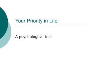 Your Priority in Life