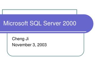 Microsoft SQL Server 2000