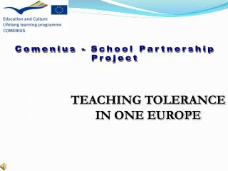 TEACHING TOLERANCE IN ONE EUROPE