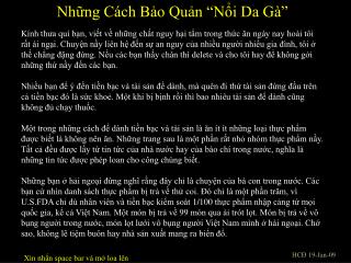 Những Cách Bảo Quản “Nổi Da Gà”