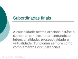 Subordinadas finais