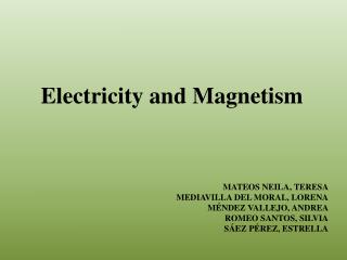 Electricity and Magnetism