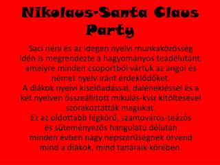 Nikolaus-Santa Claus Party