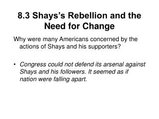 8.3 Shays’s Rebellion and the Need for Change