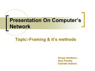 Presentation On Computer’s Network