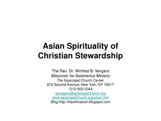 Asian Spirituality of Christian Stewardship