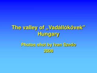 The v alley of „ Vadállókövek ” Hungary