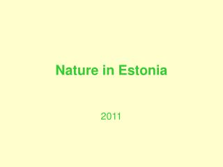 Nature in Estonia