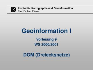 Geoinformation I