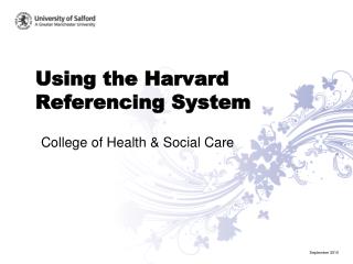 Using the Harvard Referencing System