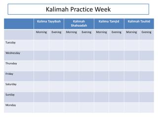 Kalimah Practice Week