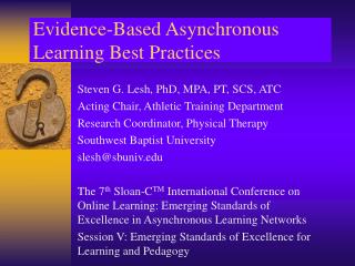 Evidence-Based Asynchronous Learning Best Practices