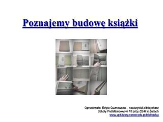 Poznajemy budowę książki