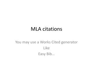 MLA citations