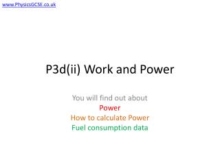 P3d(ii) Work and Power