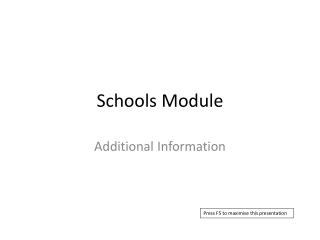 Schools Module