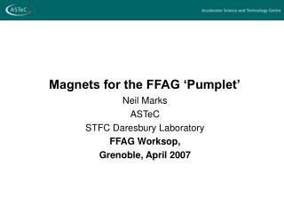 Magnets for the FFAG ‘Pumplet’