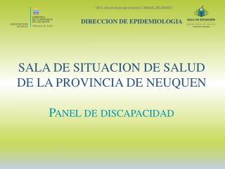 SALA DE SITUACION DE SALUD DE LA PROVINCIA DE NEUQUEN Panel de discapacidad