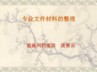 专业文件材料的整理