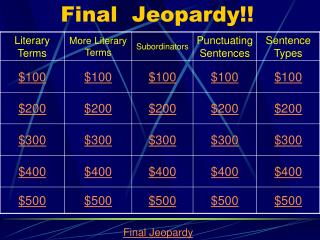 Final Jeopardy!!