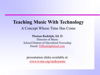 Teaching Music With Technology A Concept Whose Time Has Come