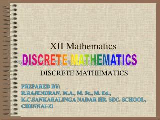 XII Mathematics