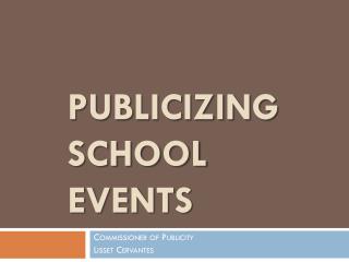 Publicizing School Events