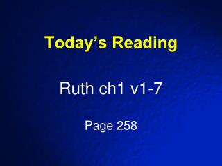 Today’s Reading