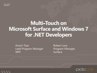 Multi-Touch on Microsoft Surface and Windows 7 for .NET Developers