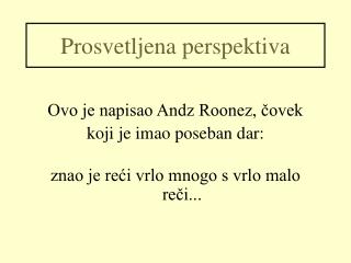 Prosvetljena perspektiva