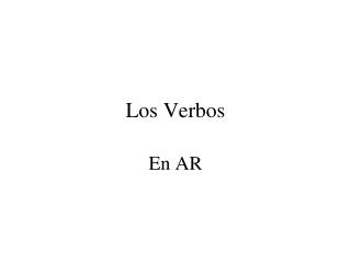 Los Verbos