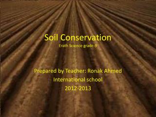 Soil Conservation Erath Science grade-9