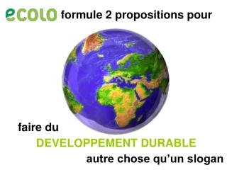 DEVELOPPEMENT DURABLE