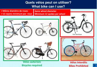 Quels vélos peut on utiliser? What bike can I use?