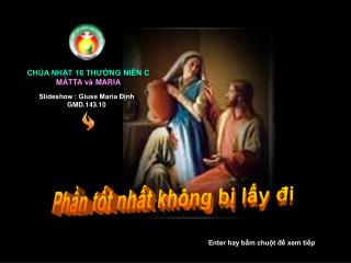 CHÚA NHẬT 16 THƯỜNG NIÊN C MÁTTA và MARIA